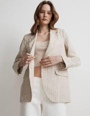 NWT Madewell The Larsen Blazer 100% Linen Olive Surplus