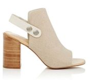 Rag and Bone Leigh Natural Canvas Open Toe Sandal