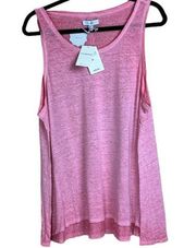 Lucky Lotus by Lucky Brand NWT, Linen Blend Tank, Pink, XL