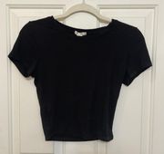 Black Ribbed T-Shirt