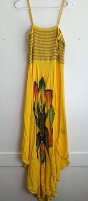 NWT Just Be Gauze Yellow Flower Maxi Dress