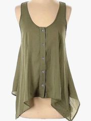 Studio Y army green cross back flowy tank size medium