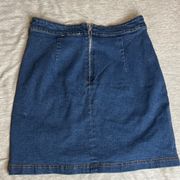 Boutique Front Zip Denim Skirt