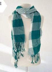 FREE Forever 21 Plaid Green and White Scarf