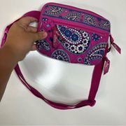 Vera Bradley Travel Belt Bag Fannie Pack In Boysenberry Print