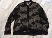 NWOT Torrid women's size 1 Black Mesh Lace Bomber Jacket Sold Out MSRP $80