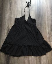 Sheen Black Halter Neck  Mini Sundress