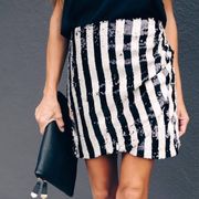 DO+BE  Striped Sequin Skirt M