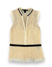 EUC  Cream Lace Sleeveless Blouse