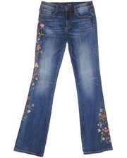Driftwood Kelly Bootcut Embroidered Jeans Feathery Leaf Sz 26