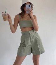 Danielle Bernstein  poplin Shorts sage