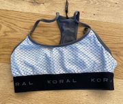 Koral Sweeper Netz Sports Bra Crop Top in Black & White