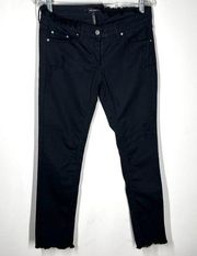 Isabel Marant Black Distressed Straight Leg Jeans  Sz 40 / 8