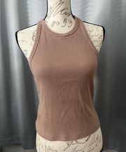 Abercrombie & Fitch Tan ribbed tank size medium