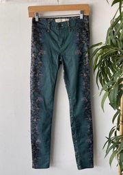 Marc Jacobs Jeans Womens 26 Blue Camo Paint Splatter Skinny Retro Designer