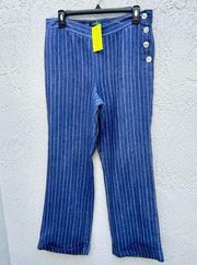 Ralph Lauren linen wide leg blue stripe pants size 6