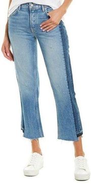 Grlfrnd jeans Jessica cropped raw hem two toned