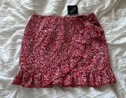 ZAFUL Red Floral Skirt