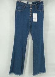 C’EST TOI Black Label mid rise button fly down wide flare jeans bell bottom 5 26