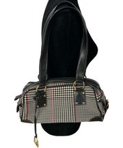 Ralph Lauren Chaps Purse Houndstooth Black Red Beige Shoulder Bag 6.5x3.5x12