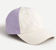 J. Crew Canvas Baseball Hat in Purple Cream Colorblock One Size