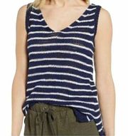 Caslon Women's Blue/White Striped Knit Tank Top SZ S