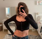 Urban Outfitters  Black Long Sleeve Crop Top