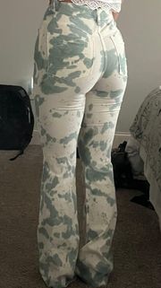 tye dye flare jeans