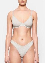 SKIMS Cotton Jersey T-Shirt Underwire Bra Light Heather Grey Size 34B