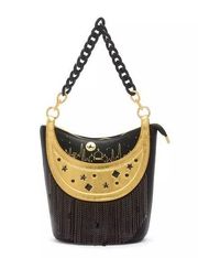 Disney Jasmine Aladdin Bucket Bag/Crossbody Handbag Chain Link Fringe Black New