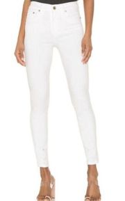 Revolve Pistola Distressed Skinny Crop Jeans in White Size 27