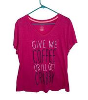 Sonoma Intimates Give Me Coffee or I'll Get Crabby Pink T shirt Pajama XXL Plus