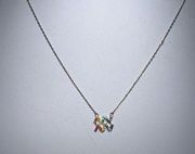 Unwritten Macy’s Aquarius Colorful Rainbow Cubic Zirconia Gold Chain Necklace 🌈