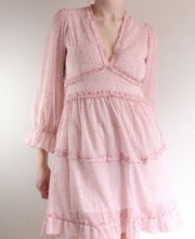 Pink Tiered Babydoll Milkmaid Fairy Cottagecore Dress