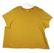 BP. Short Sleeve Pocket Tee Womens 4X Mustard Yellow Crew Neck Norstrom