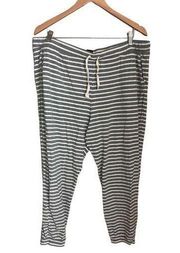 J. Crew Gray White Striped Jogger Style Pajama Bottoms Size XL