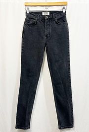 Reformation Selena High Rise Slim Leg Denim Jeans in Erie Wash