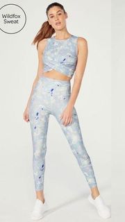 NWT Wildfox Head In The Clouds high rise blue purple spill tie dye legging XL