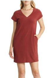 Halogen V neck Dolman Short Sleeve T-Shirt Shift Dress