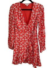 NWT Gianni Bini GB Floral Long Sleeve Wrap Dress Size Small