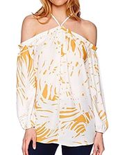 New Bishop+Young Halter Off The Shoulder Ana Blouse Riviera Print