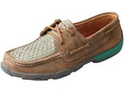 Twisted X Brown Bomber & Turquoise Fish Driving Mocs Moccasins | Women's Size 7