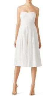 GREYLIN White Sweetheart Neckline Cropped Keyhole Cutout Midi Dress Size XS