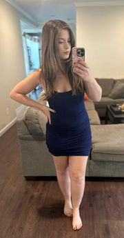 Navy Blue Lush Tube Dress