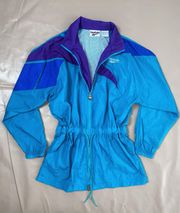 Vintage  Windbreaker Track Jacket 80s, 90s Drawstring Nylon Full Zip
