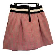 Anthropologie Maeve Ballard swing skirt, Pink/cream Elastic Waistband Size Large