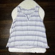 Linen Blue and White Stripe Tank Top