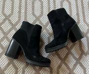 women’s chunky block heeled ankle booties going out size 7