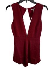 maroon deep neckline romper - NWT