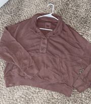 Brown Button Pullover Size M
